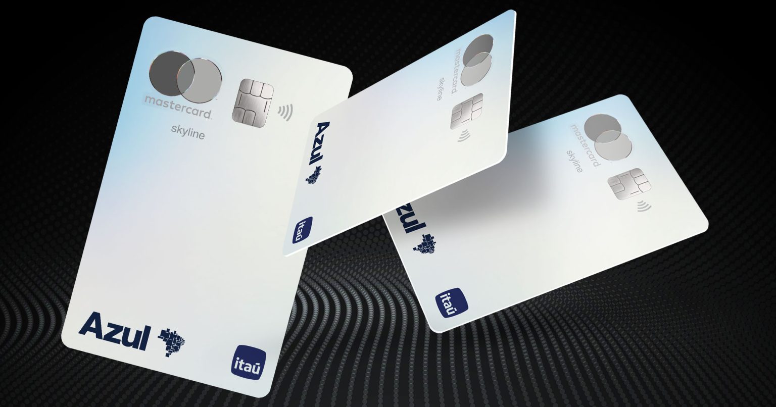 Cartão Azul Skyline Mastercard Black com destaque para o design elegante